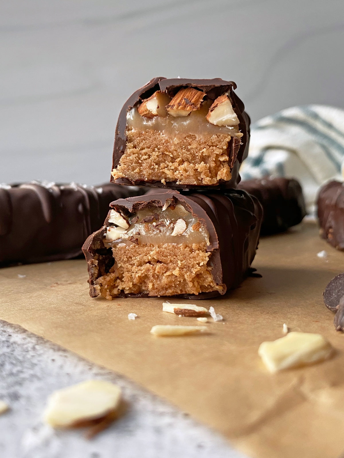 HOMEMADE PROTEIN SNICKERS BARS