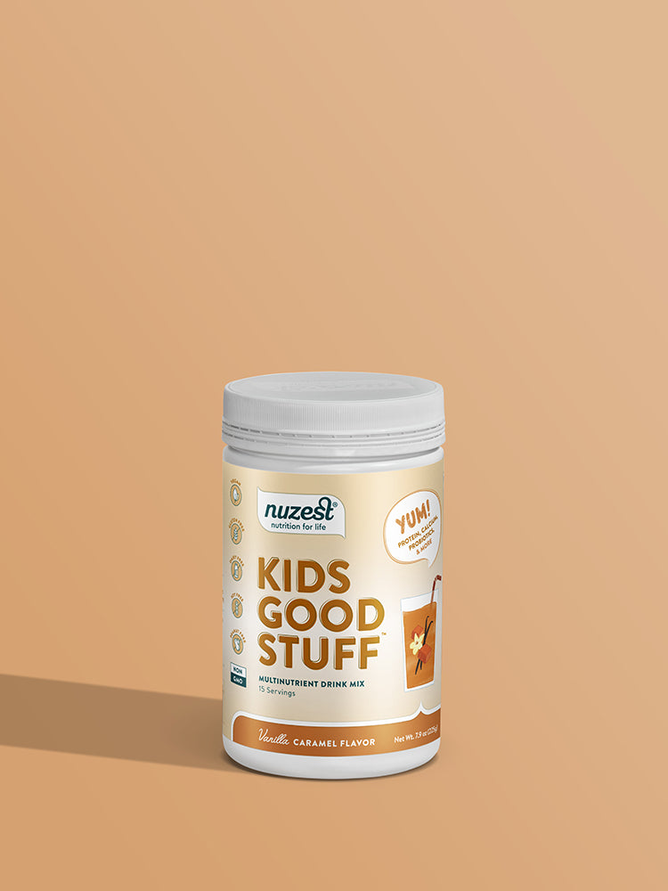 Nuzest Multivitamin Drink for Kids.Convenient High Protein Nutritious Shake Kids Love, 15 Servings / Vanilla Caramel